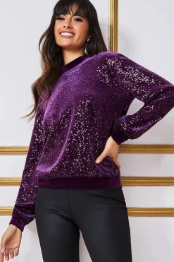 Women * Sequin Velvet Jumper