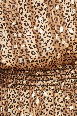 Women * Shirred Waist Chiffon Printed Maxi - Leopard Print