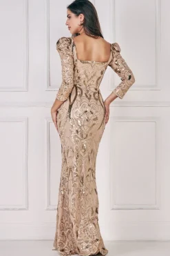 Women * Square Neck Scalloped Lace Maxi