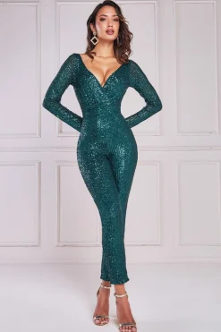 Women * Stripe Sequin Jumpsuit