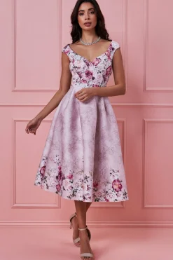 Women * Sweetheart Floral Midi Dress