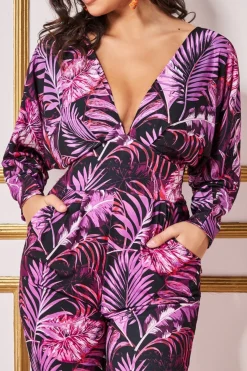 Women * Tropical Print Jumpsuit