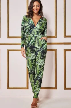 Women * Tropical Print Jumpsuit