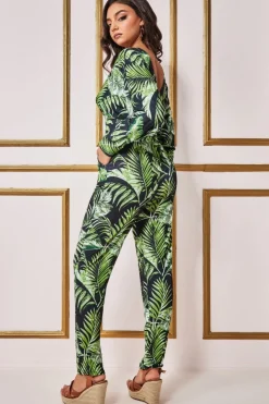Women * Tropical Print Jumpsuit