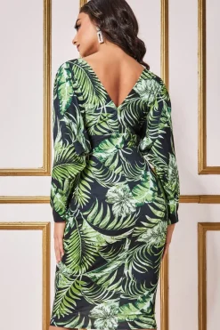 Women * Tropical Print Midi With Batwing Sleeves