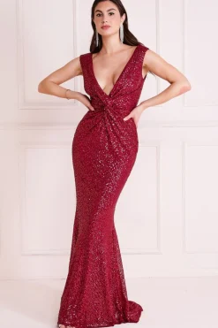 Women * Twisted Front Sequin Maxi