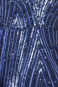 Women * Two Toned V Neck Sequin Maxi