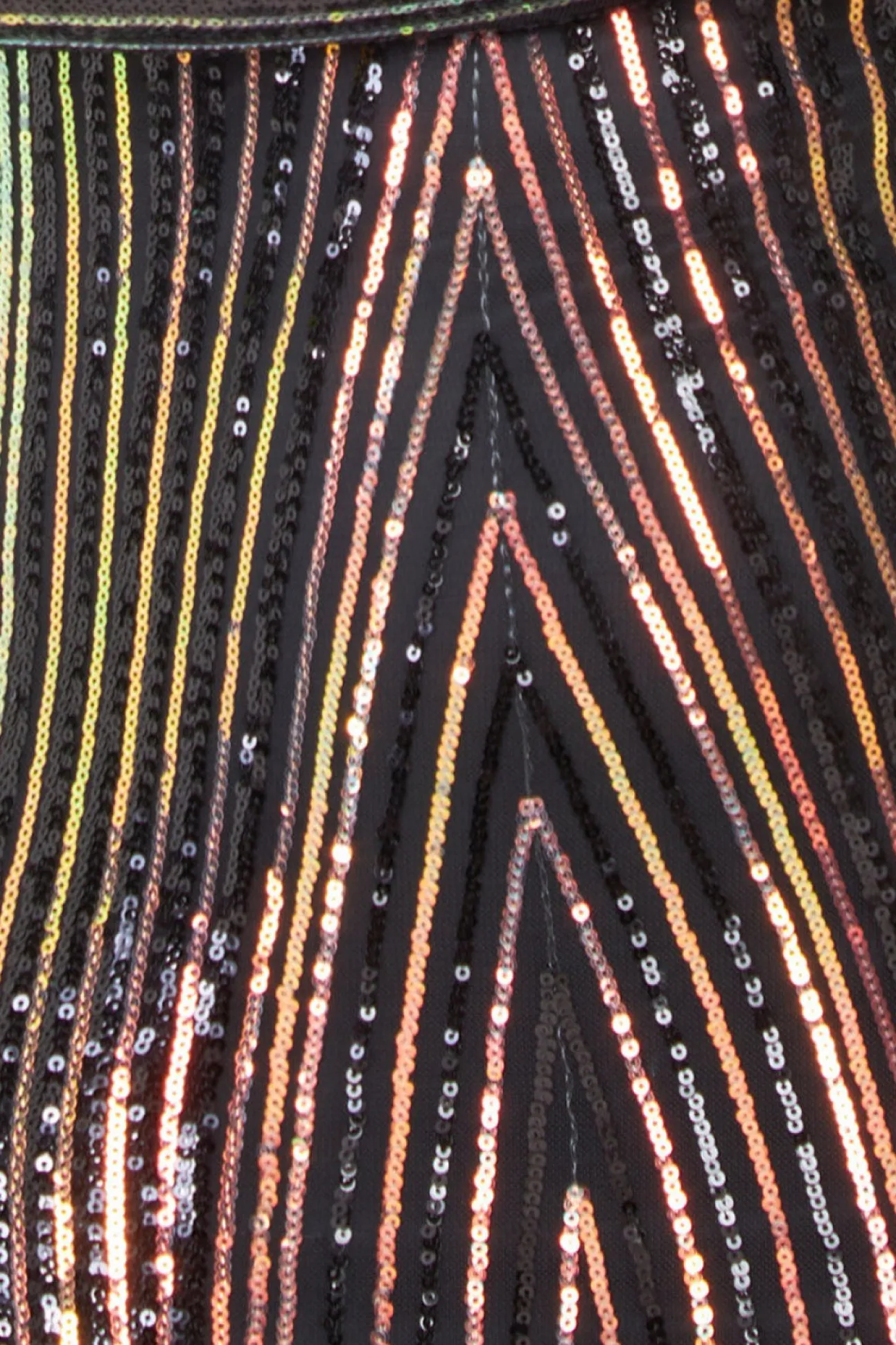Women * Two Toned V Neck Sequin Maxi