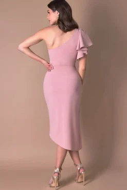 Women * Waterfall Sleeve Wrap Midi Dress