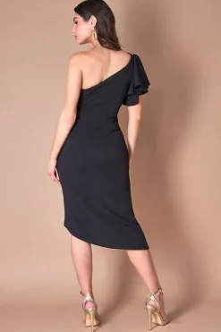 Women * Waterfall Sleeve Wrap Midi Dress