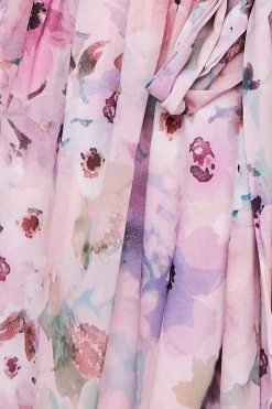 Women * Wrap Back Flutter Sleeve Midi