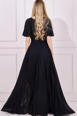 Women * Wrap Front Maxi With Flutter Sleeves