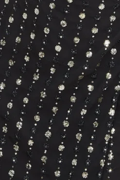 Women * Wrap Over Sequin Mini - Black Gold
