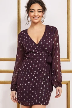 Women * Wrap Over Sequin Mini