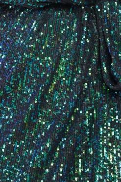 Women * Wrap Style Sequin Midi Dress