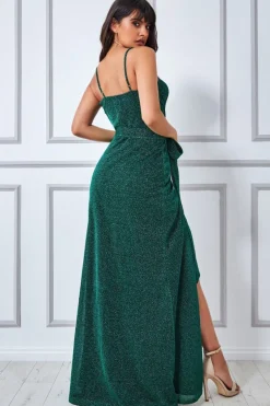 Women * Wrap Style Spaghetti Strap Maxi With Split