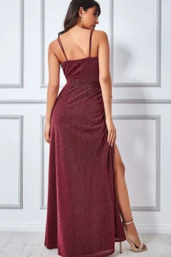 Women * Wrap Style Spaghetti Strap Maxi With Split