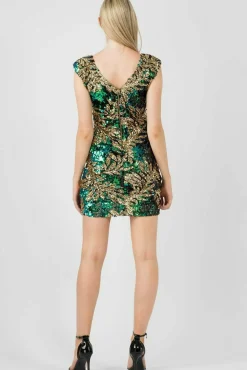 Women Aftershock London Sequin Leaf Bodycon Dress