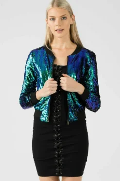 Women Aftershock London Sequin Bomber Jacket