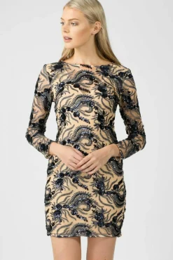 Women Aftershock London Sequin Long Sleeve Bodycon Dress