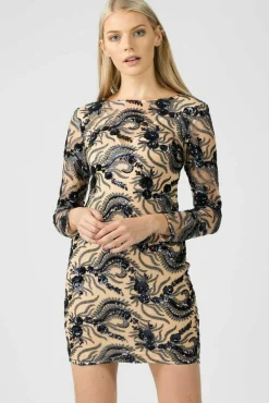 Women Aftershock London Sequin Long Sleeve Bodycon Dress