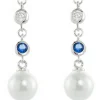 Women Cachet London Inge Earrings Pearl And Cz Platinum Plated