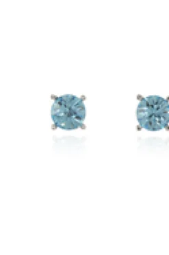 Women Cachet London Laine 8Mm Stud Earrings Aquamarine Platinum