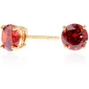 Women Cachet London Lana 6Mm Earrings Garnet Cz 18Ct Gold Plated