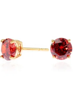 Women Cachet London Lana 6Mm Earrings Garnet Cz 18Ct Gold Plated