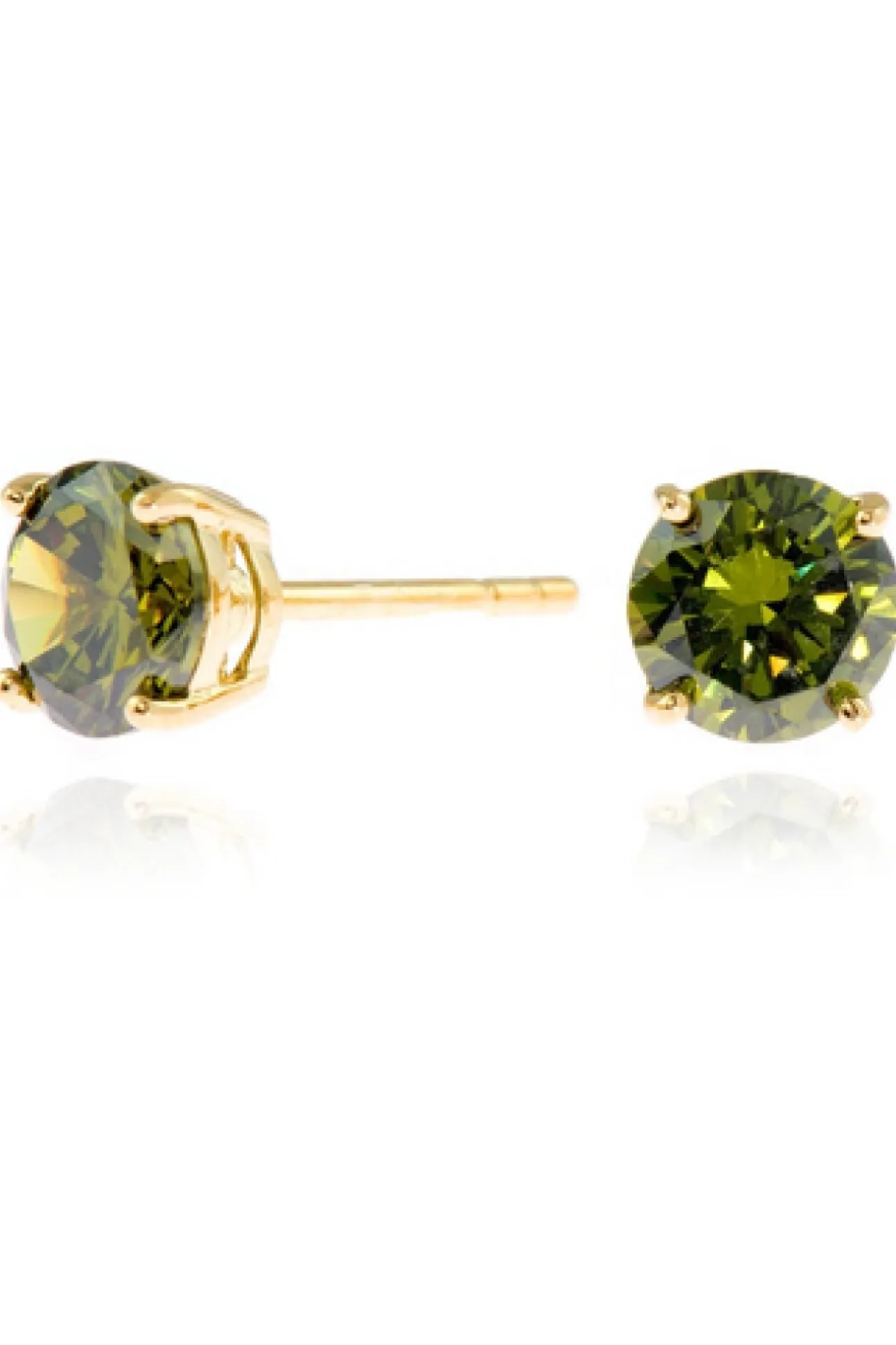 Women Cachet London Lana 6Mm Earrings Olivine Cz 18Ct Gold Plated
