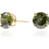 Women Cachet London Lana 8Mm Earrings Garnet Cz 18Ct Gold Plated