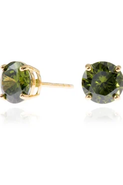 Women Cachet London Lana 8Mm Earrings Garnet Cz 18Ct Gold Plated