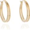 Women Cachet London Lana 25Mm Hoop Earrings 18Ct Plated