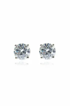 Women Cachet London Lana 8Mm Sterling Earrings Clear Cz