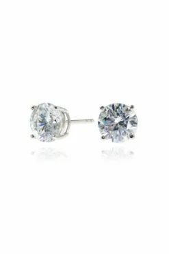 Women Cachet London Lana 8Mm Sterling Earrings Clear Cz