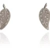 Women Cachet London Leafy Earrings Platinum Plated