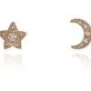 Women Cachet London Luna Star Earrings 18Ct Plated