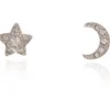 Women Cachet London Luna Star Earrings Platinum Plated