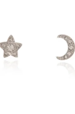Women Cachet London Luna Star Earrings Platinum Plated