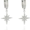 Women Cachet London North Star Cz Earrings Platinum Plated