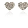 Women Cachet London Pom Pom Heart Earrings Platinum Plated