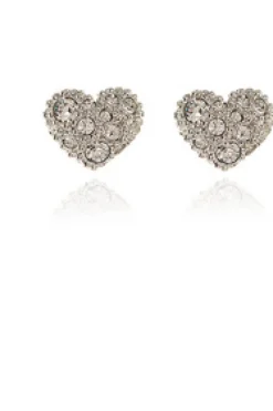 Women Cachet London Pom Pom Heart Earrings Platinum Plated