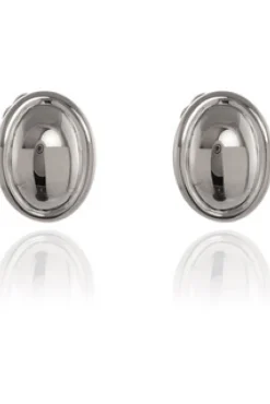 Women Cachet London Vega Polished Clip-On Earrings Platinum