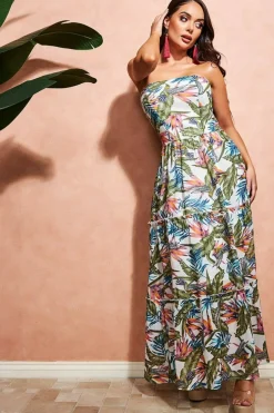 Women City Goddess Bandeau Printed Maxi