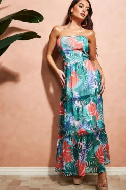 Women City Goddess Boobtube Printed Maxi