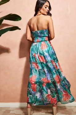 Women City Goddess Boobtube Printed Maxi