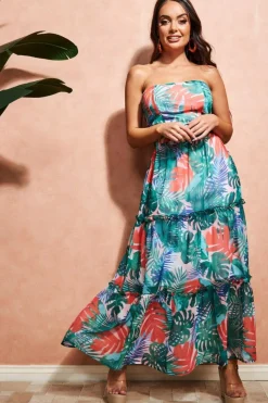 Women City Goddess Boobtube Printed Maxi