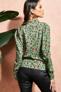 Women City Goddess Floral Print Shirt