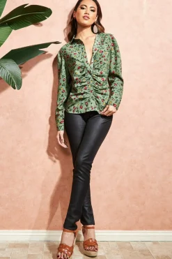 Women City Goddess Floral Print Shirt