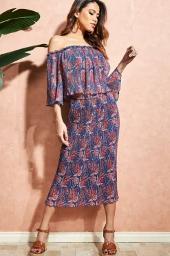 Women City Goddess Off The Shoulder Printed Crop Top